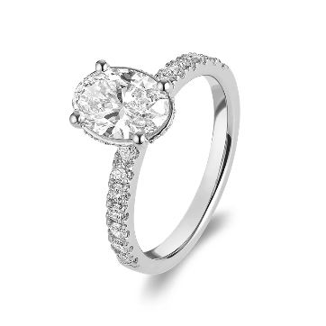 Lab-Grown Oval Diamond Ring