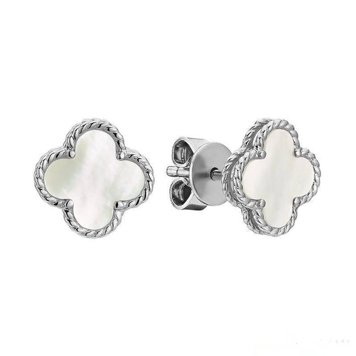 Mother of Pearl Clover Stud Earrings