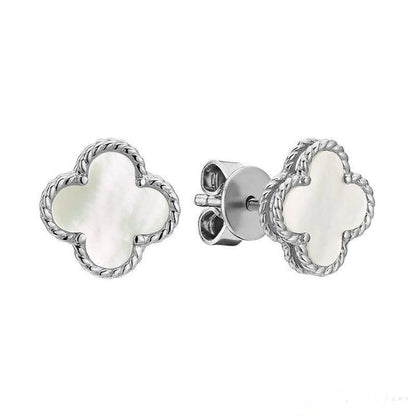 Mother of Pearl Clover Stud Earrings