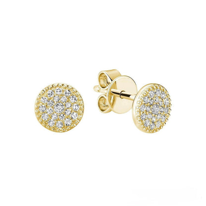 Round Millgrain Diamond Stud Earrings