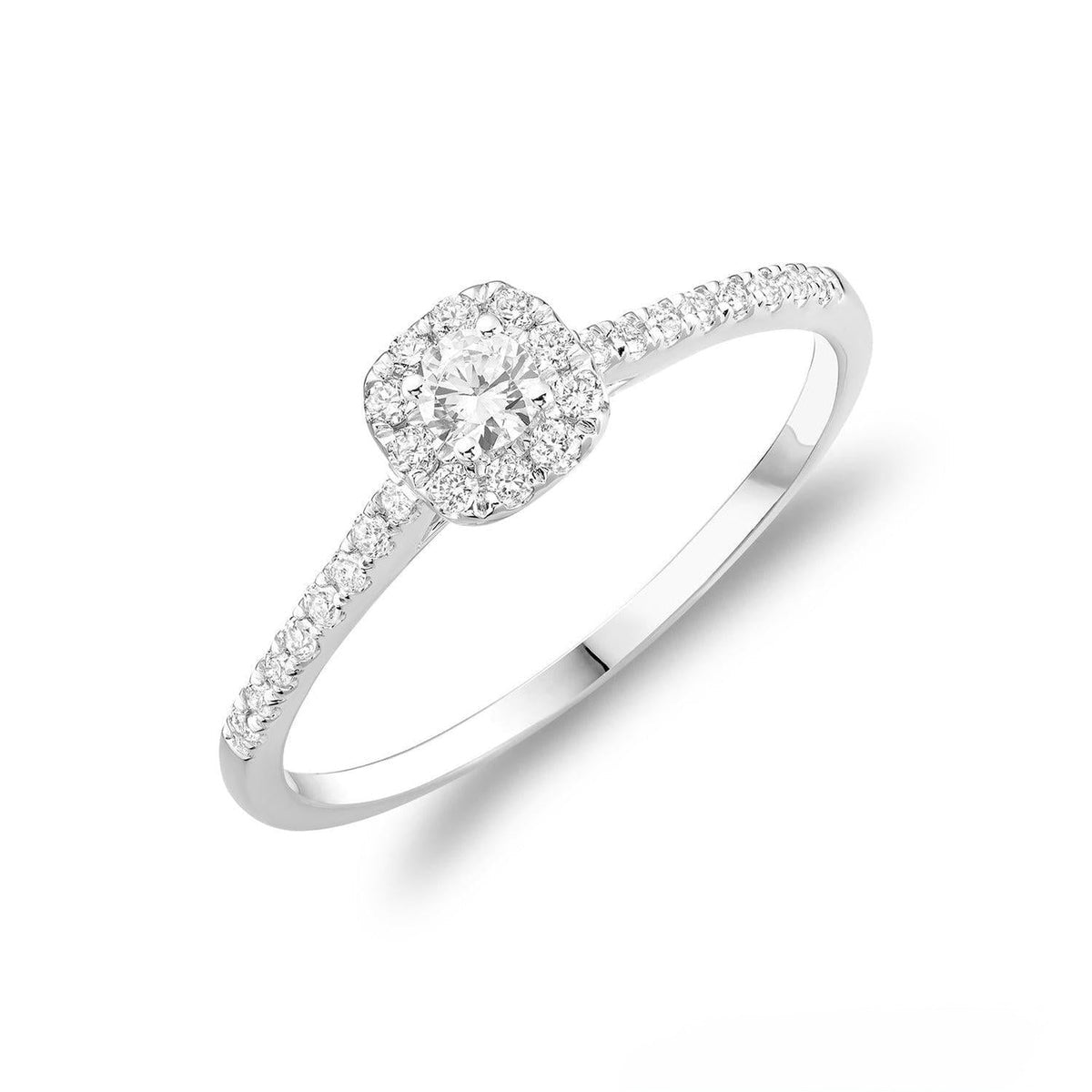 Cushion Diamond Halo Ring/Bridal Ring