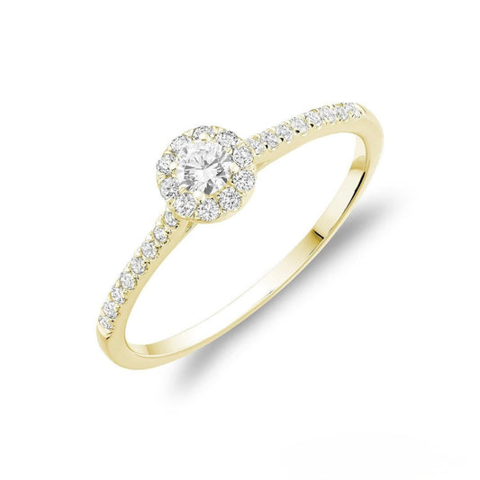 Round Diamond Halo Ring/Bridal Ring