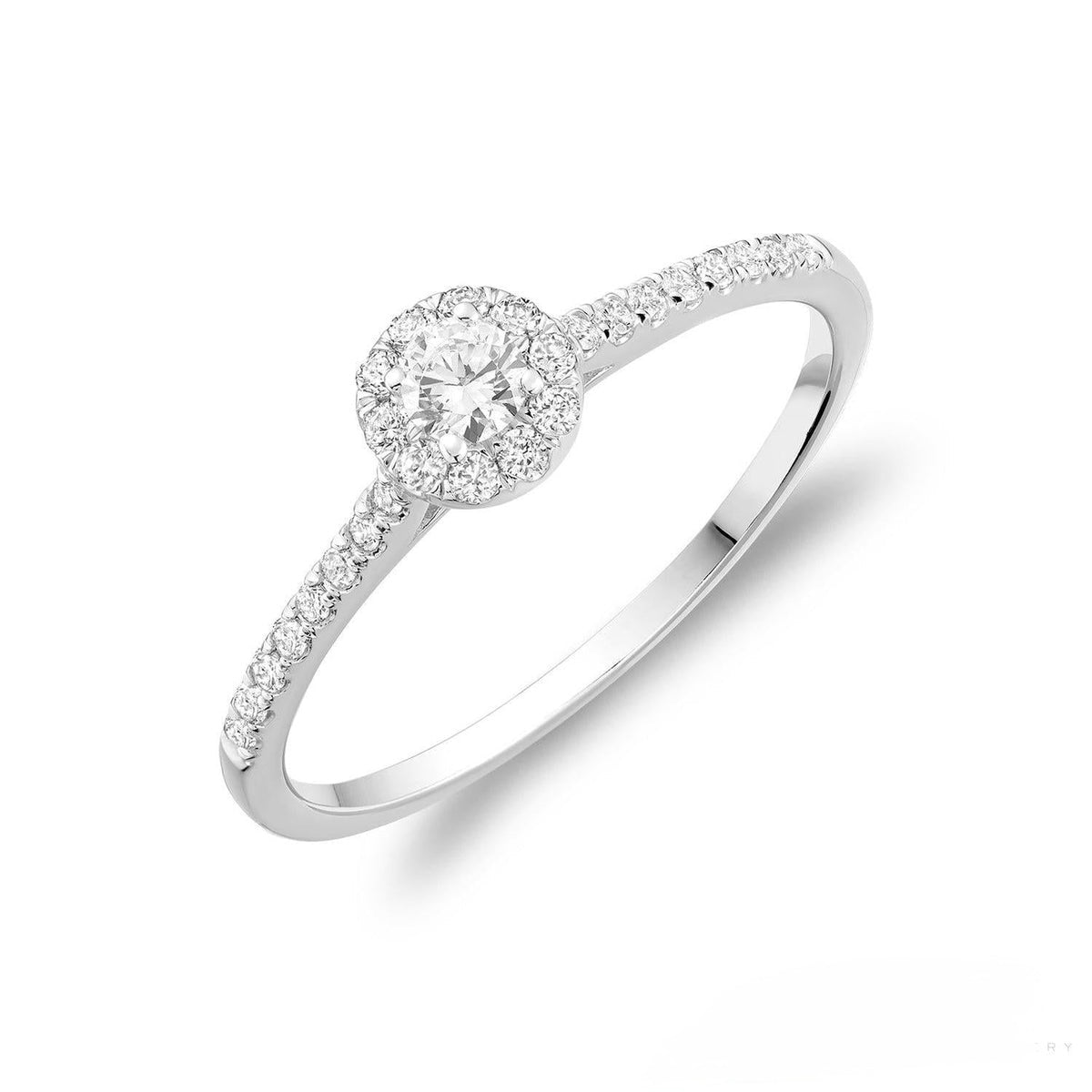 Round Diamond Halo Ring/Bridal Ring