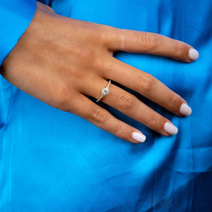 Pave Round Halo Diamond Ring/Engagement Ring