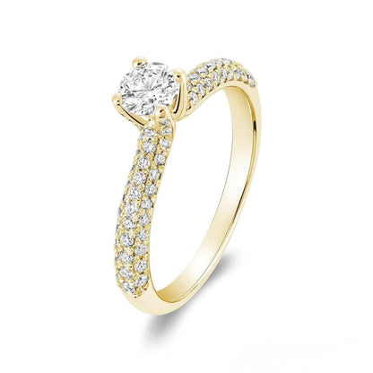 Solitaire Pave Diamond Ring/Engagement Ring