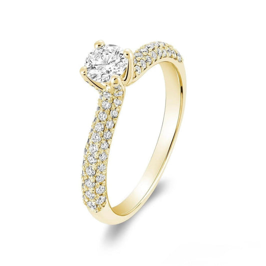 Solitaire Pave Diamond Ring/Engagement Ring