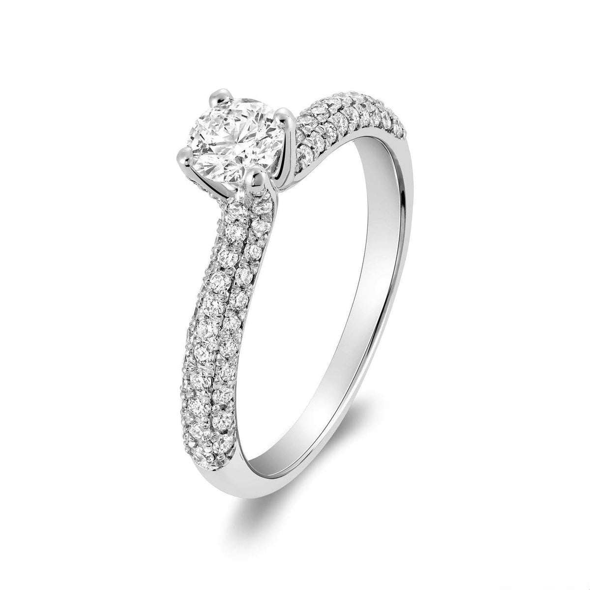 Solitaire Pave Diamond Ring/Engagement Ring