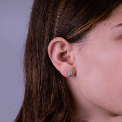 Round Millgrain Diamond Stud Earrings
