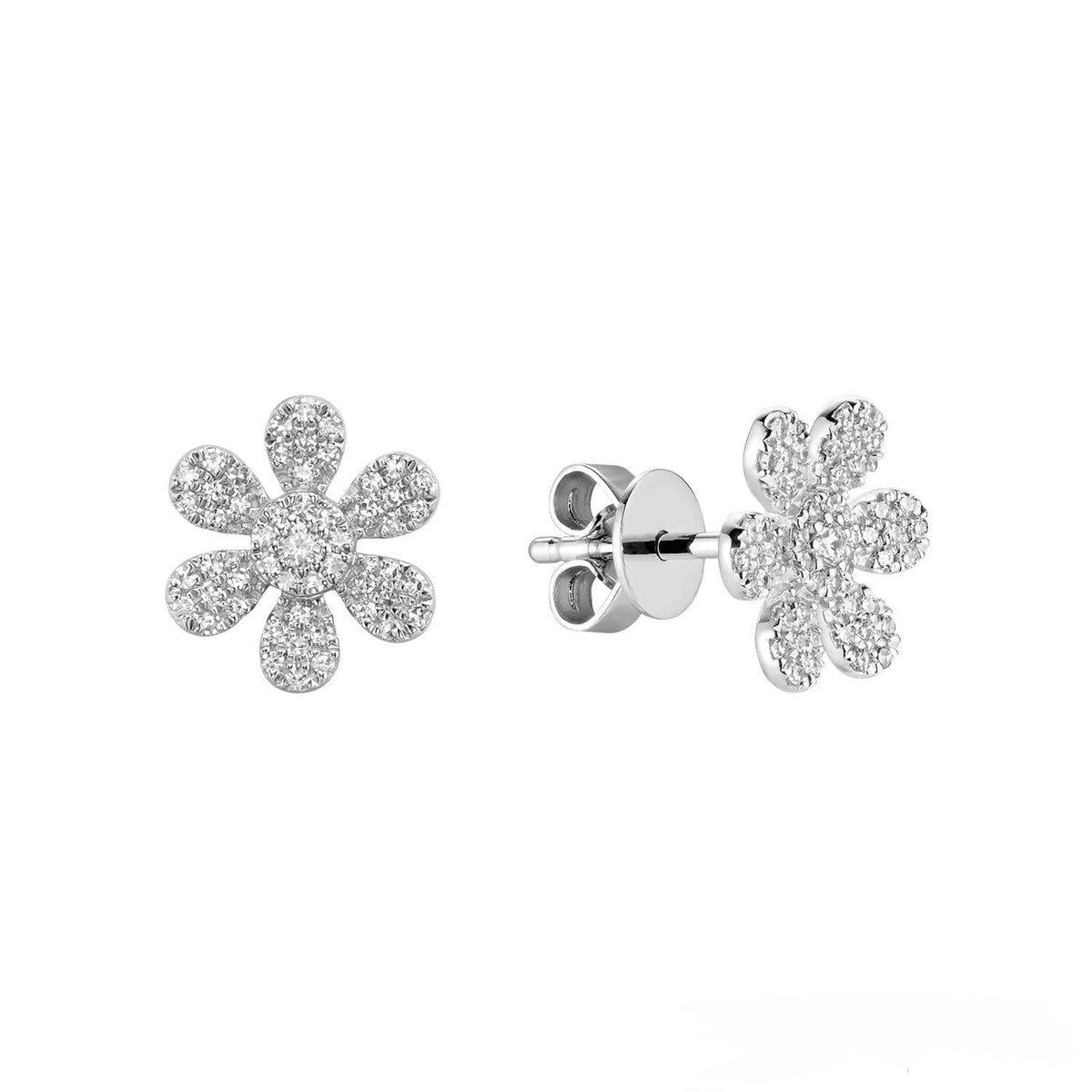 Flower Diamond Stud Earrings