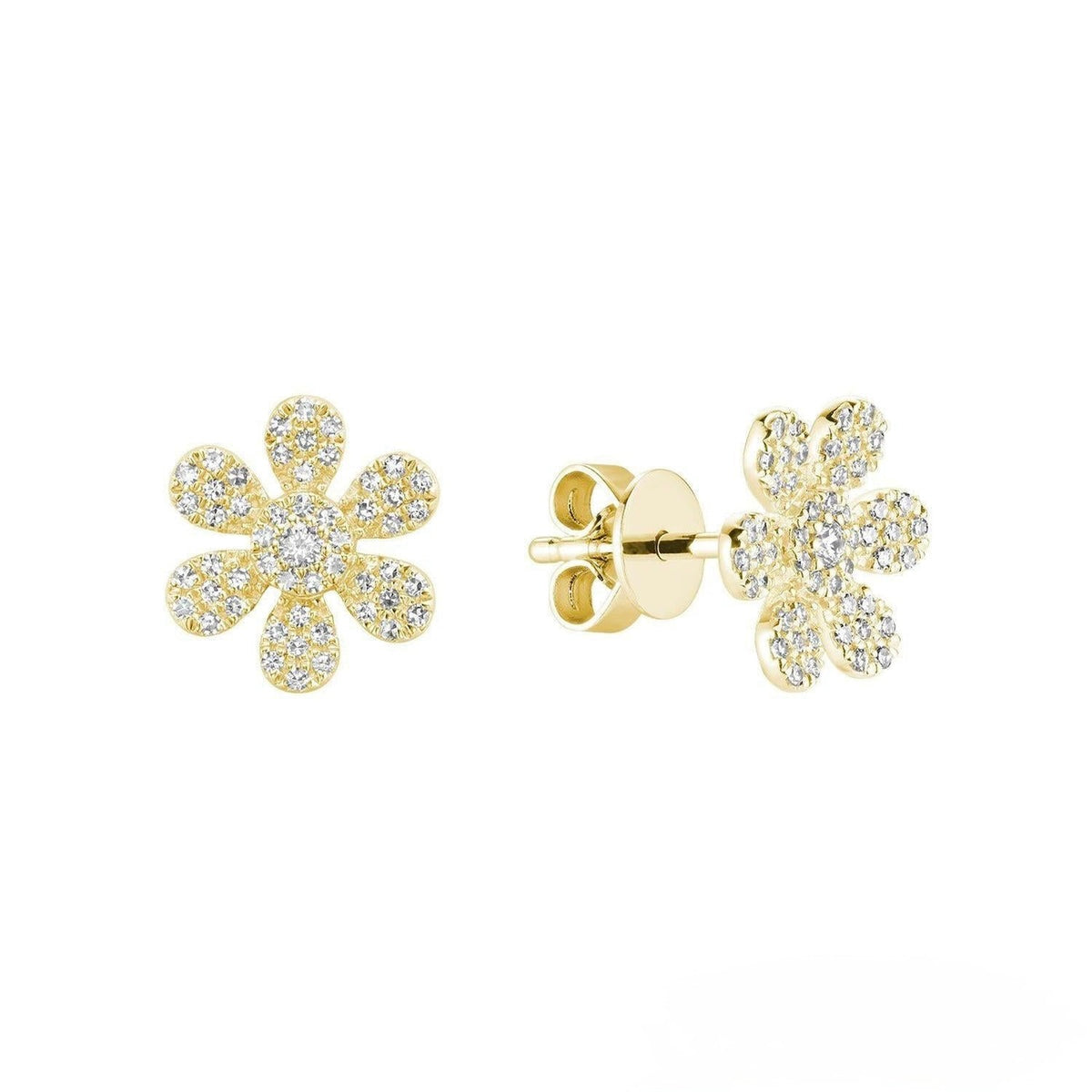 Flower Diamond Stud Earrings