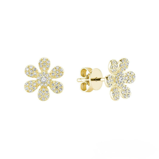 Flower Diamond Stud Earrings