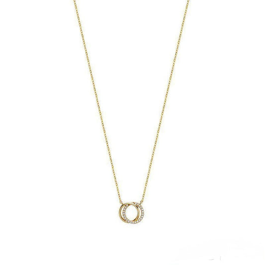 Small Double Circle of Life Diamond Necklace
