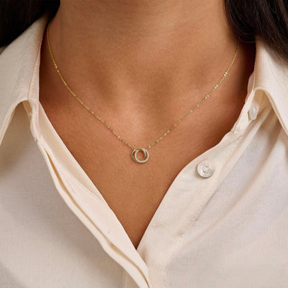 Small Double Circle of Life Diamond Necklace