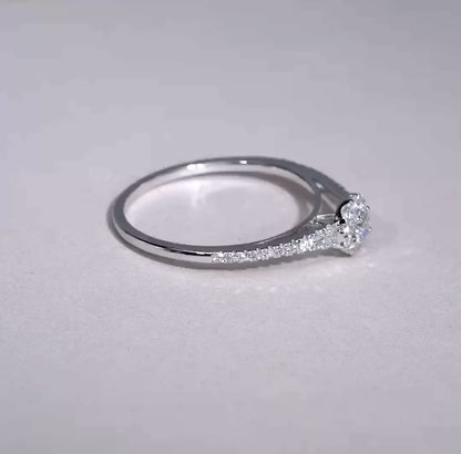 Pave Round Halo Diamond Ring/Engagement Ring
