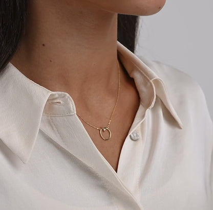 Circle of Life Solitaire Diamond Necklace